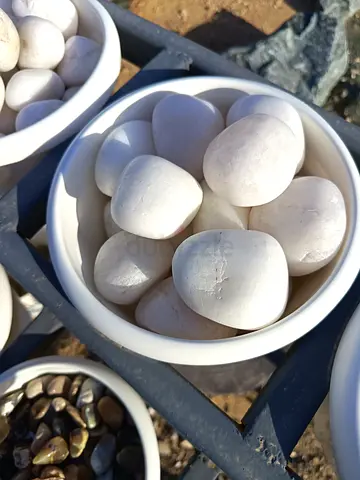 White smooth decorative pebbles — ideal for planters and garden