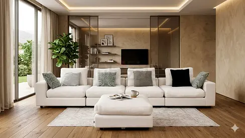 Marina home Luscious feather filled sofa with footstool