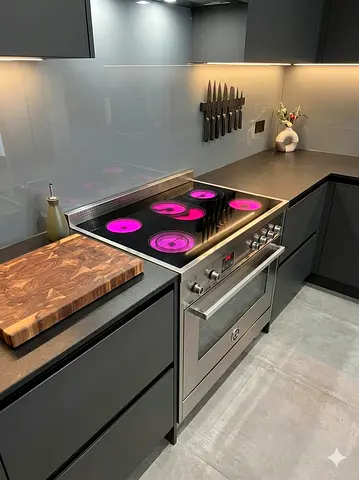 Bertazzoni latest model full electric ceramic 5 hobs stove oven fan cooking range by HTC