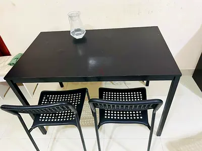 Black Dining Table with Chairs