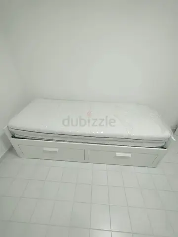Ikea brimness Day bed frame with 2 big storage drawers underneath and with 2 Ikea mattresses