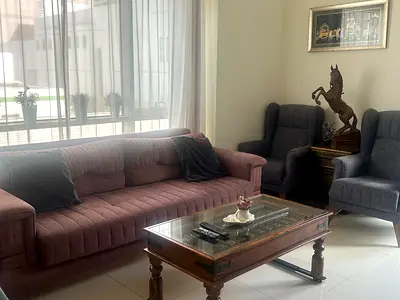 Sofa cum bed with arm chairs