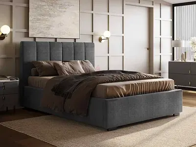 Dark gray 180*200 king size bed with hydrulic storage