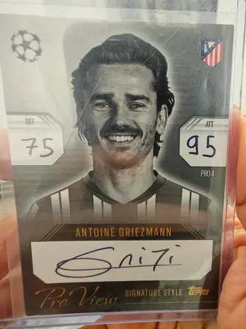 Football match attack card Antone grezman hand signed 4 in the world