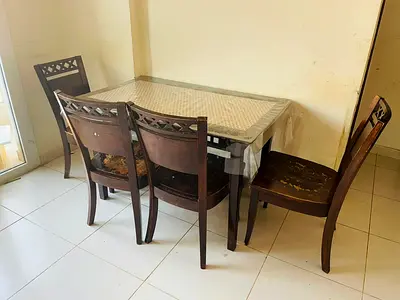 Wooden Dining Table with 4 Chairs for Sale