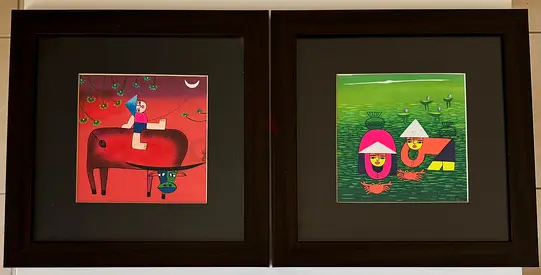 Vietnamese Felt and Paint paintings