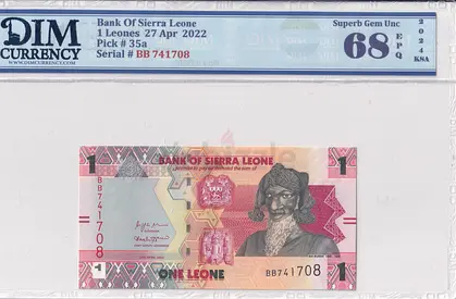 Sierra Leone Banknote 1 Leones 2022 DIM 60 AED