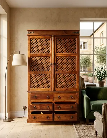 Vintage Style Wooden Cabinet Stylish cabinet with detailed design and strong build. Adds a classic t