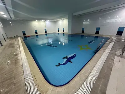 شقة غرفة وصالة بالممزر إيجار سنوي ثاني ساكن على مخرج دبي مباشرة شامل الباركن مع جيم ومسبح وتشطيبات سوبر ديلوكس