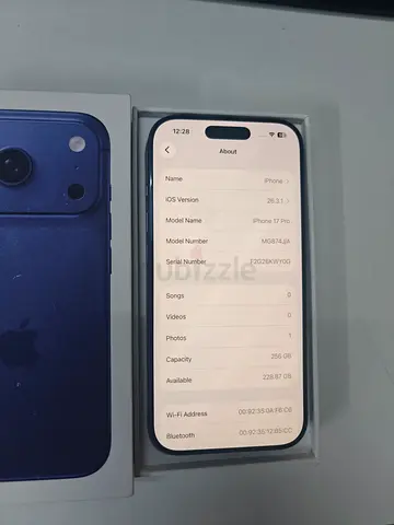 iPhone 17 Pro Blue 256gb