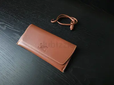 Celine Triomphe Eyewear Case Leather Brown Womens