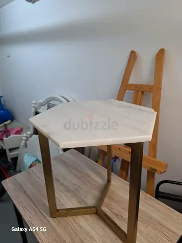 Stylish Hexagonal Table with Marble Top