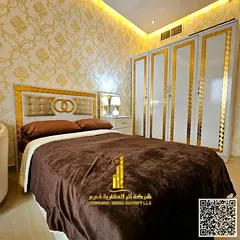 For monthly rent: Luxurious furnished one-bedroom apartment with a living room, in Ajman, Al Rashidi