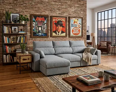 Convertible Sofa Bed – Storage Included Elegant sofa that turns into a bed within seconds. Extra sto