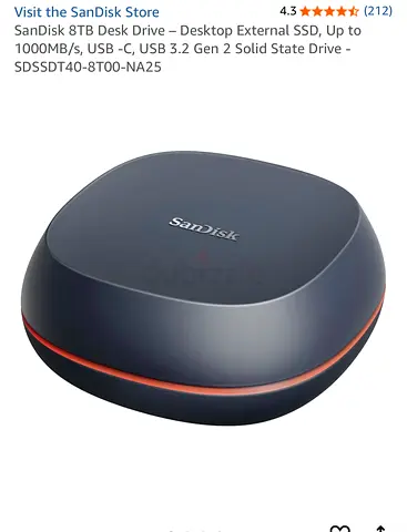 SanDisk 8TB Desk Drive – Desktop External SSD, Up to 1000MB/s
