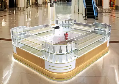 Premium Curved Jewelry Retail Kiosk