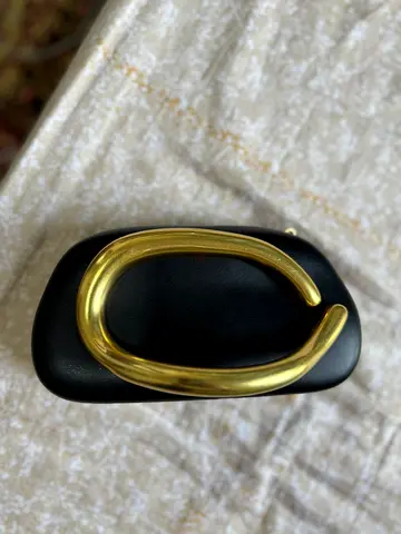 ZARA Stylish Black Clutch with Gold Handle