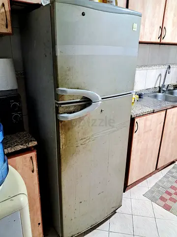 Used top-freezer refrigerator - working, needs cleaning