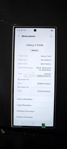 Samsung fold 6 256gb TRA original