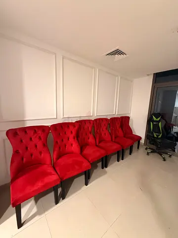 Elegant Red Upholstered Dining Chairs