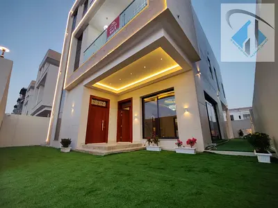 Luxury villa for rent in Al Yasmeen – Ajman, directly facing the park, featuring a private swimming pool, 6 spacious bedrooms, elegant majlis, bright