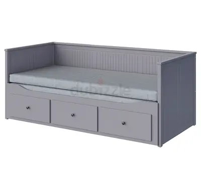 bed w 3 drawers/2 mattresses, grey/Ågotnes firm, 80x200 cm - BRAND NEW