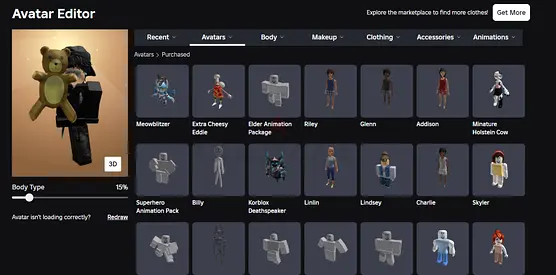 Roblox account korblox