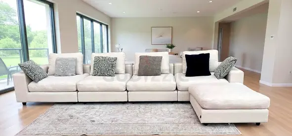 Marina home L shape Sofa Beige Excellent Condition