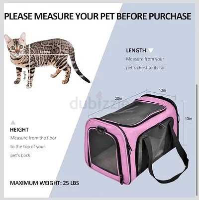 Pet Carrier Bag for Cats 20”x 13”x 13”