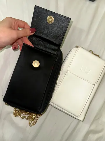 Phone Wallet Crossbody Bag Black/White