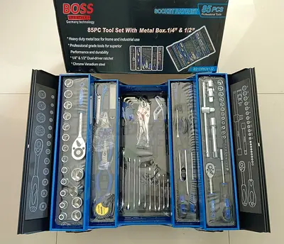 (Boss) - 85-Piece Socket  Hand Tool Set With Metal Case