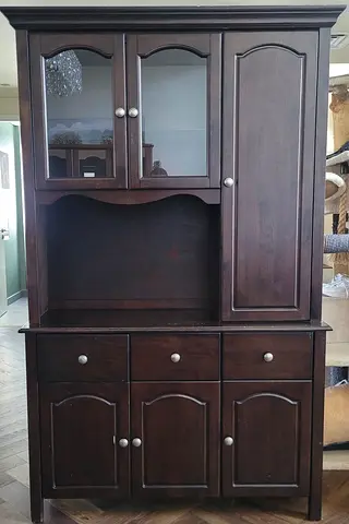 Classic Wooden Cabinet with Glass Doors