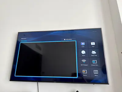 Flat-panel LED LCD TV - working, wall-mounted