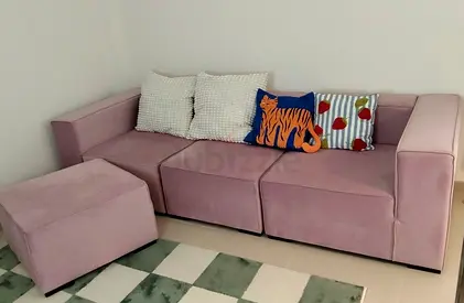 Modular pink sofa