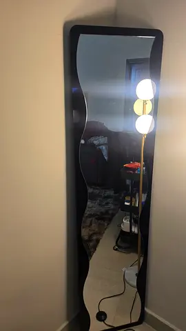 Stylish Full-Length Mirror with Wave Designl