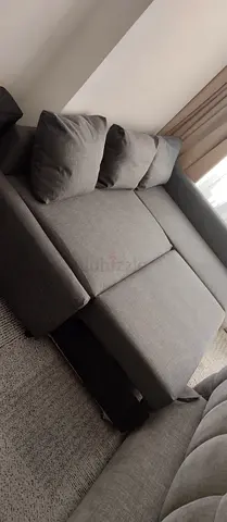 IKEA L Shape Sofa cum bed with big storage and you can fix the storage left or right anyside