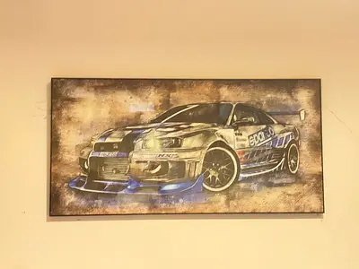 Car poster in frame nissan gtr r32