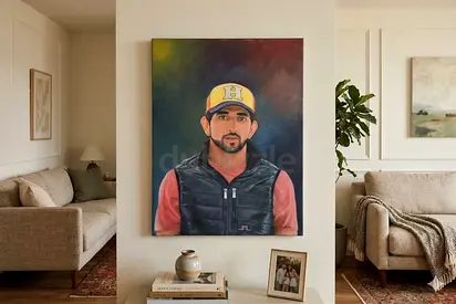 Original Acrylic Portrait Painting | Dubai Royal Inspired | Hand-Painted Canvas | 24x18 inch