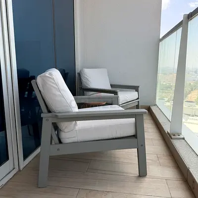 Armchair, outdoor, grey