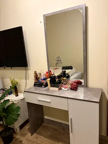 2  Dressing Tables with Mirror once used home box just bought with one chair