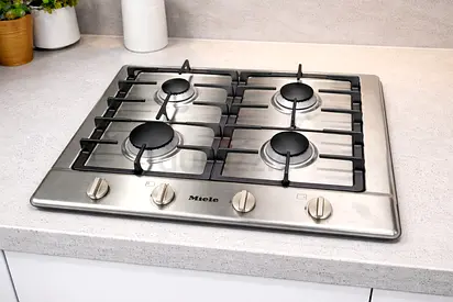 Miele 4-burner built-in stainless steel gas hob 60cm integrated model BY HTC