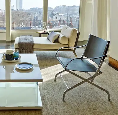 x2 FLEXFORM Carlotta folding armchairs in black leather by Antonio Citterio W59 D61 H76 SH41 cm