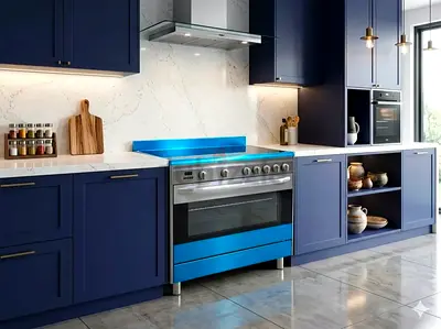 Free delivery Modern Smeg electric ceramic cooking range with dual fan 90 cm