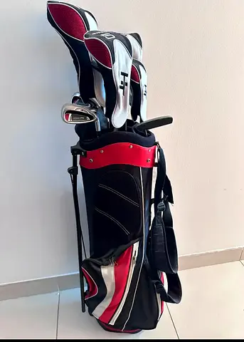 Golf club set with stand bag and headcovers