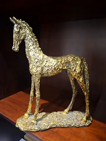 My textured gold horse sculpture - decorative statue