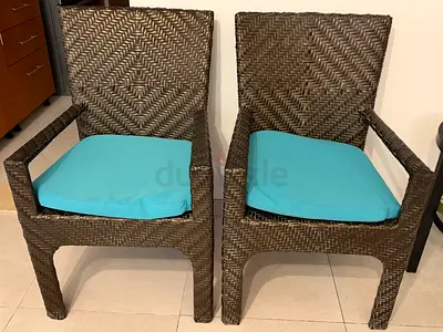 Set of Stylish Rattan Chairs