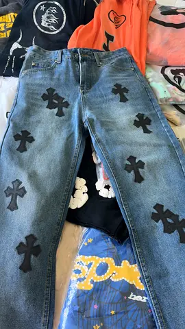 chrome hearts jeans cross