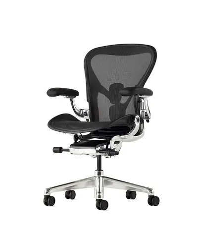 Aeron Graphite/Polished Remastered V2 Version Herman Miller Office Chair Fully Adjustable Size C