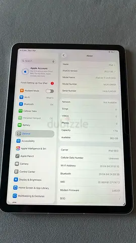 Apple iPad Air M2, 1TB, WiFi+cellular — Brand new, mint condition