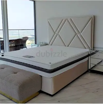 Beige Upholstered Bed Frame With Warranty